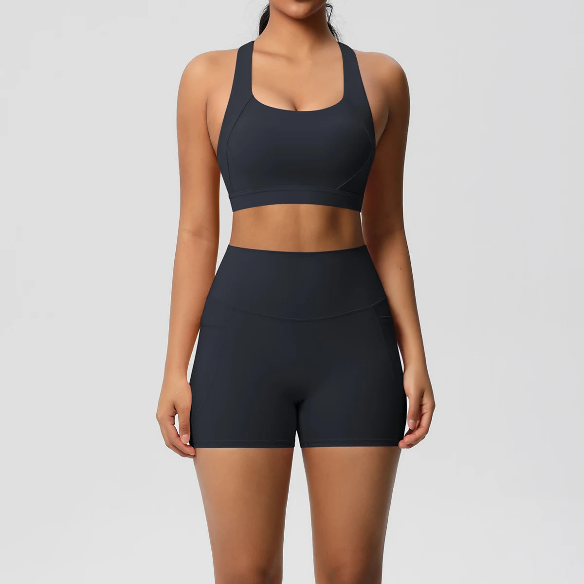 Pocketed Crossover Activewear Set