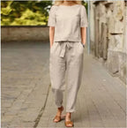 Relaxed Shirt & Wide-Leg Pants Set