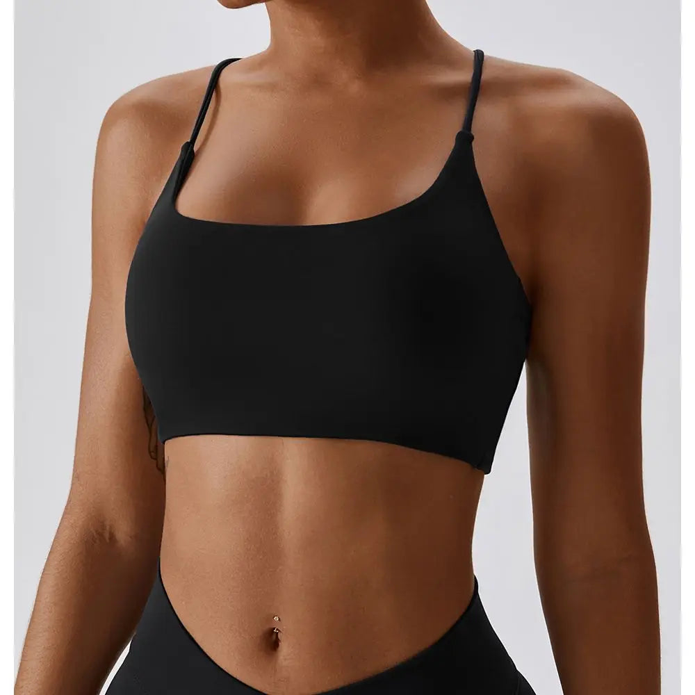 Aurelia Sun Multi-Strap U-Back Sports Bra – Black – image 4