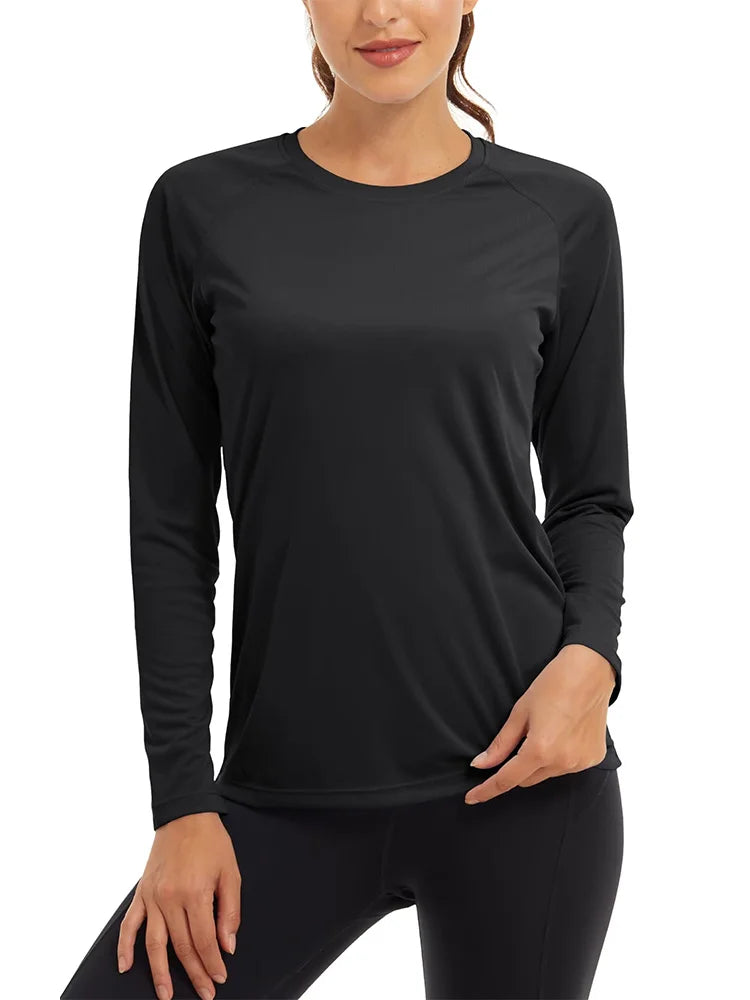 KEFITEVD Quick Dry Women's UPF 50+ Long Sleeve T-Shirts Skin Sun/UV Protection Breathable Lightweight Swim Outdoor Hiking Shirts