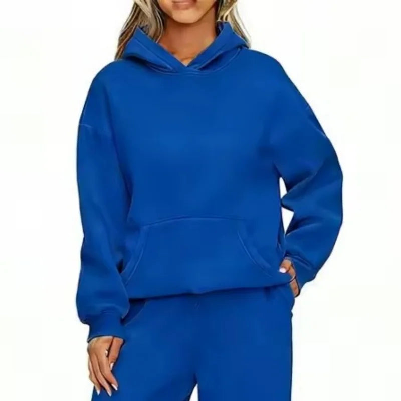 Relaxed Long-Sleeve Pullover Hoodie