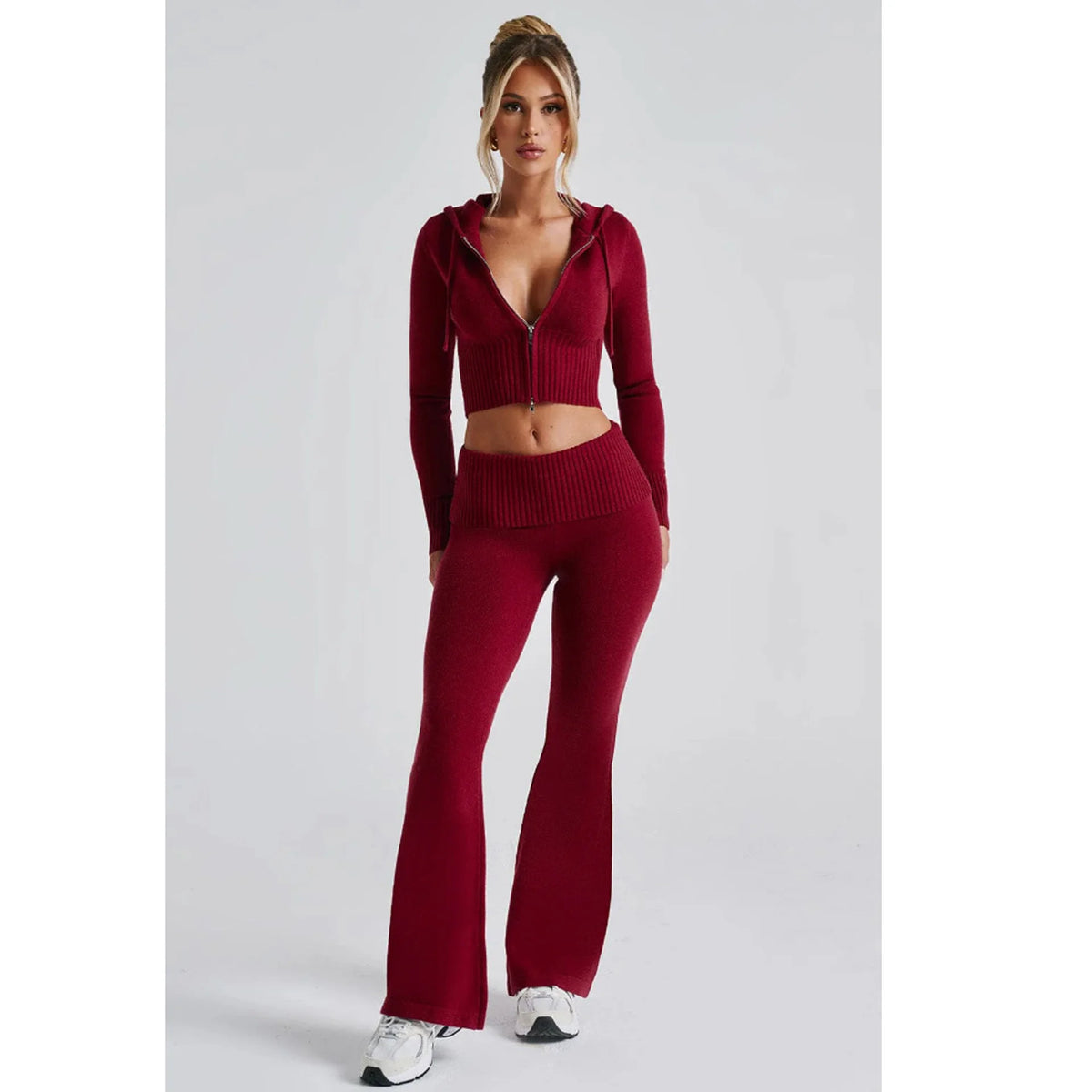 Knit Zip Hoodie & Pants Set