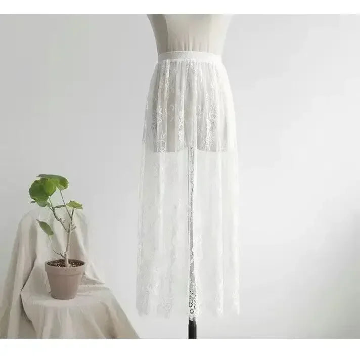 Layered Lace Tulle Skirt