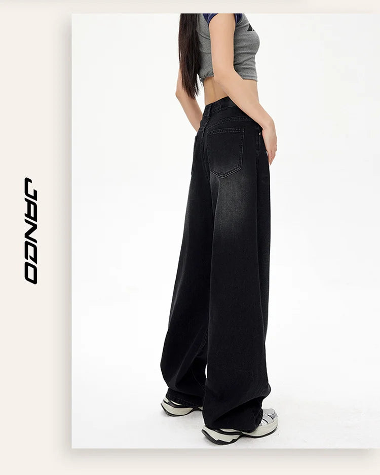 Denim High-Waist Straight-Leg Jeans