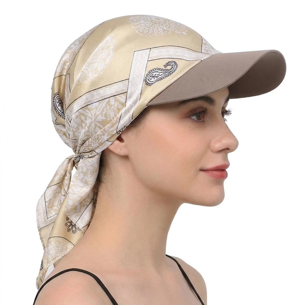 Satin Print Scarf Cap