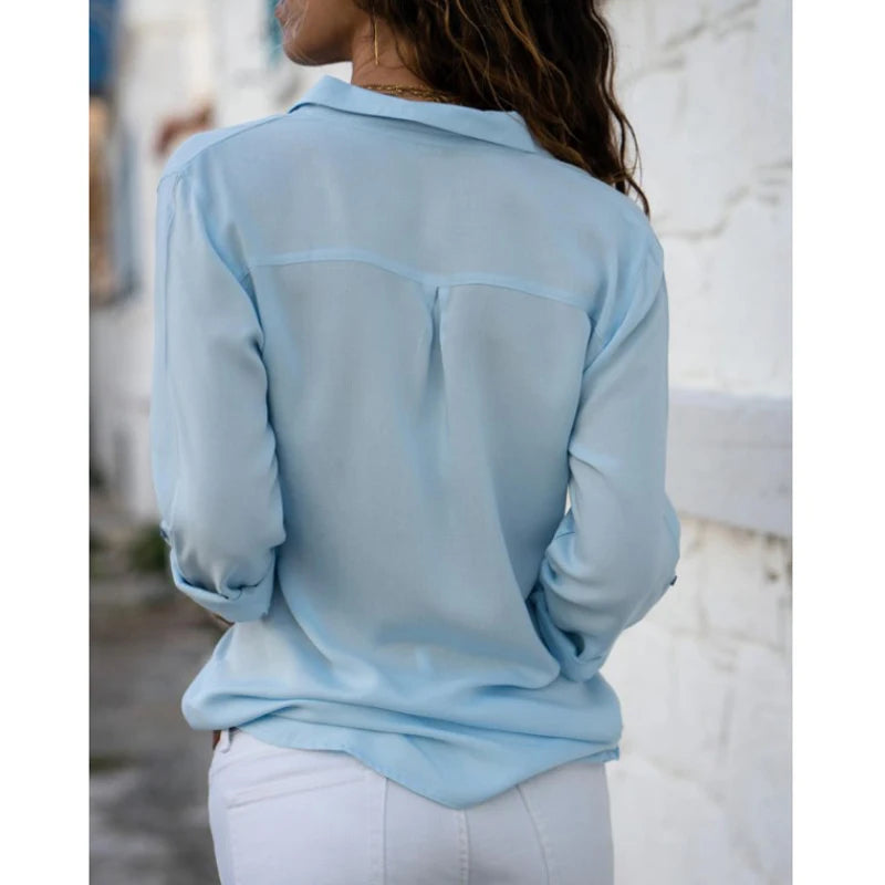 Relaxed Polo-Collar Button Shirt