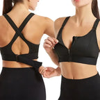 Aurelia Sun Front Zip Adjustable Sports Bra – Black – image 1