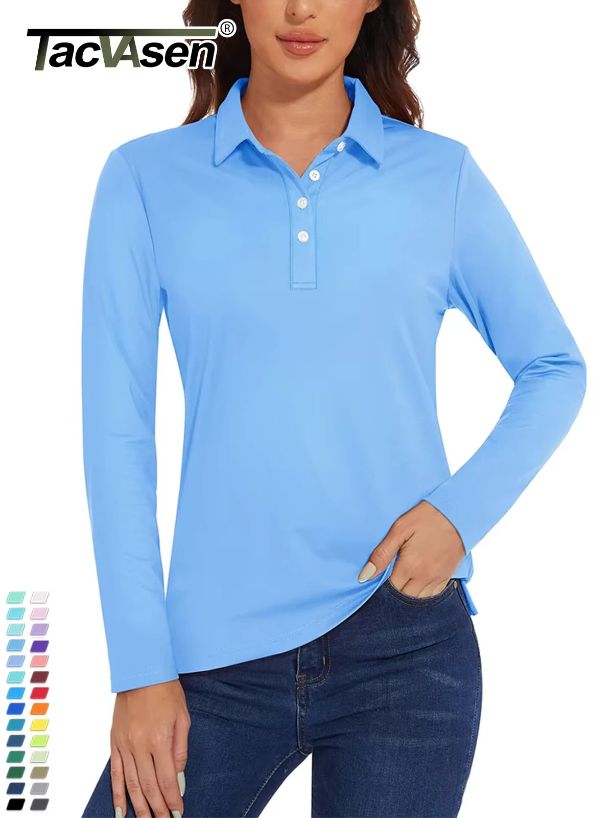 UPF 50+ Long-Sleeve Golf Polo