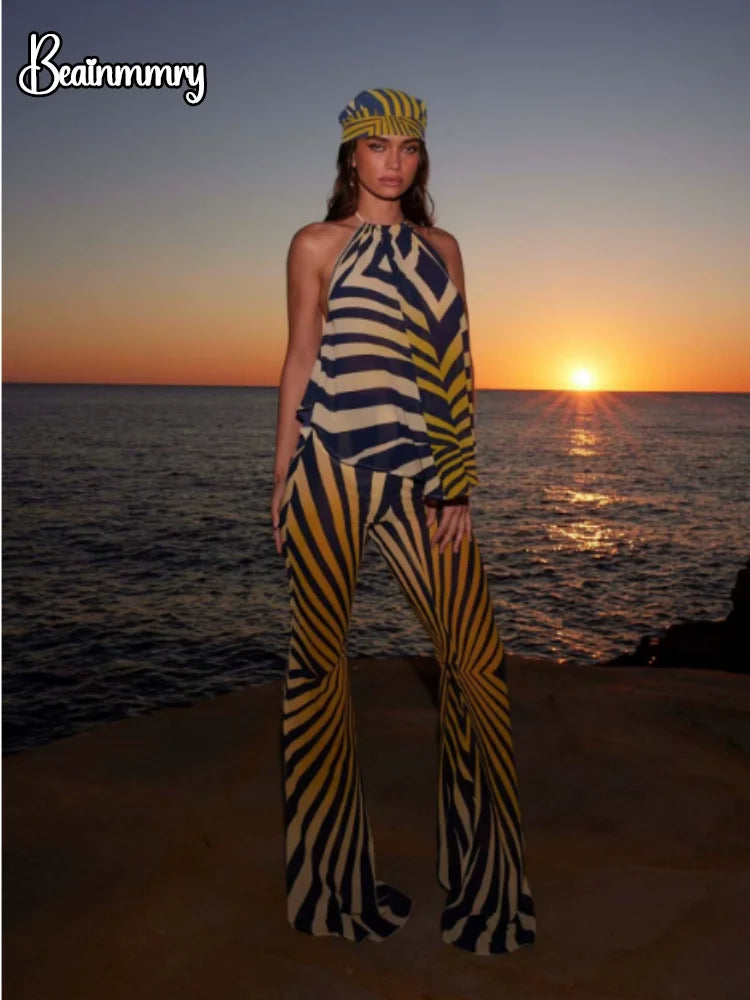 Animal Print Halter Resort Collection