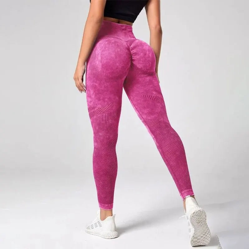 Aurelia Sun Tie-Dye High-Waist Leggings – Rose Red – image 2
