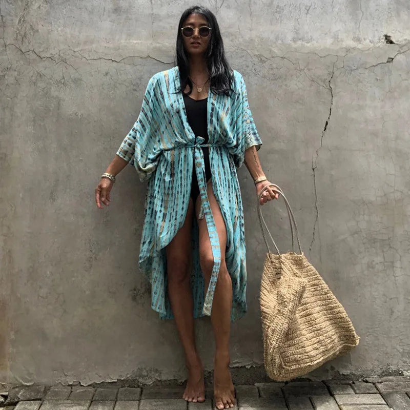 Tie-Dye Kimono Beach Cover-Up