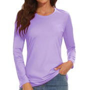 TACVASEN Summer UPF 50+ Long Sleeve Quick Dry High Elastic T-shirts Womens UV/Sun Protection Tee Shirts Hiking Swim Tops Outdoor