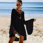 V-Neck Hollow-Out Beach Cover-Up