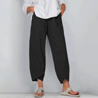 Cotton-Linen Wide-Leg Harem Pants