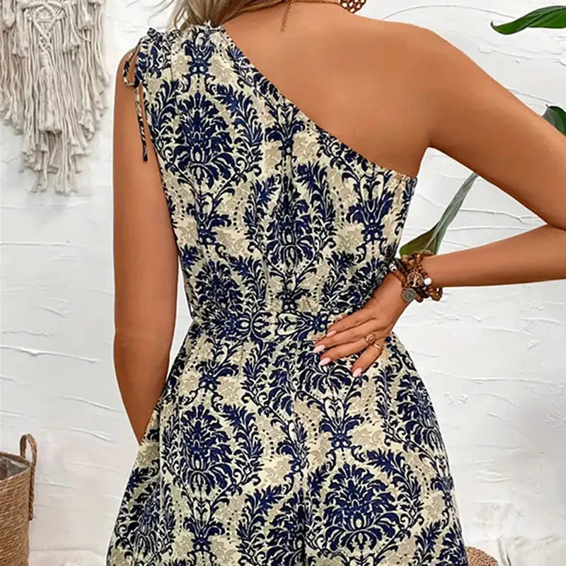 Botanical Print Wide-Leg Jumpsuit