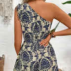 Botanical Print Wide-Leg Jumpsuit