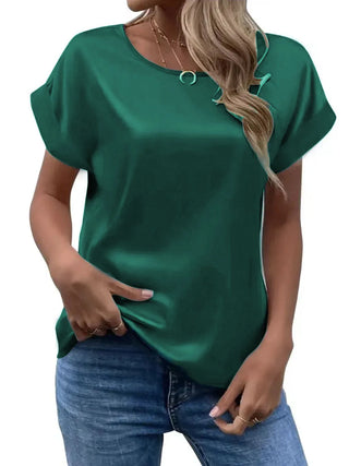 Satin-Look Relaxed Blouse