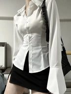 Flared Slim-Fit Blouse