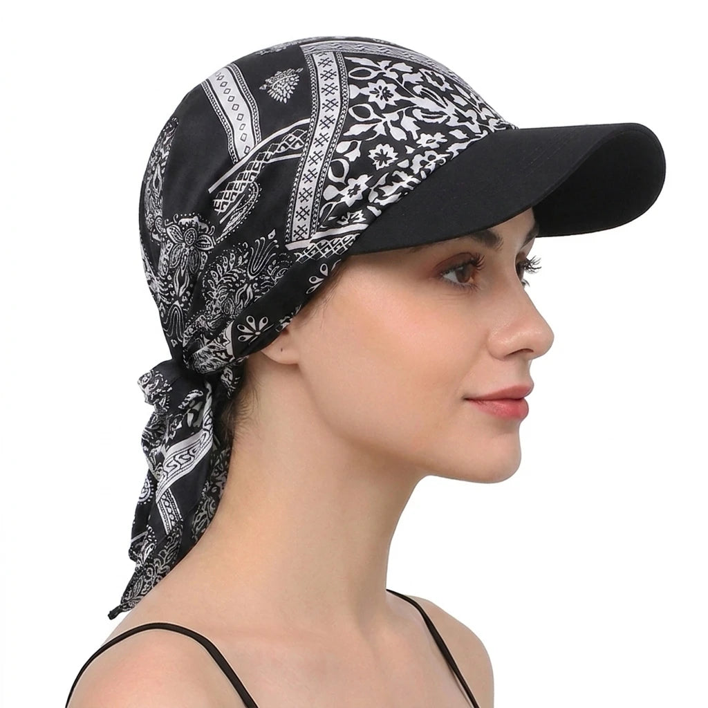 Satin Print Scarf Cap