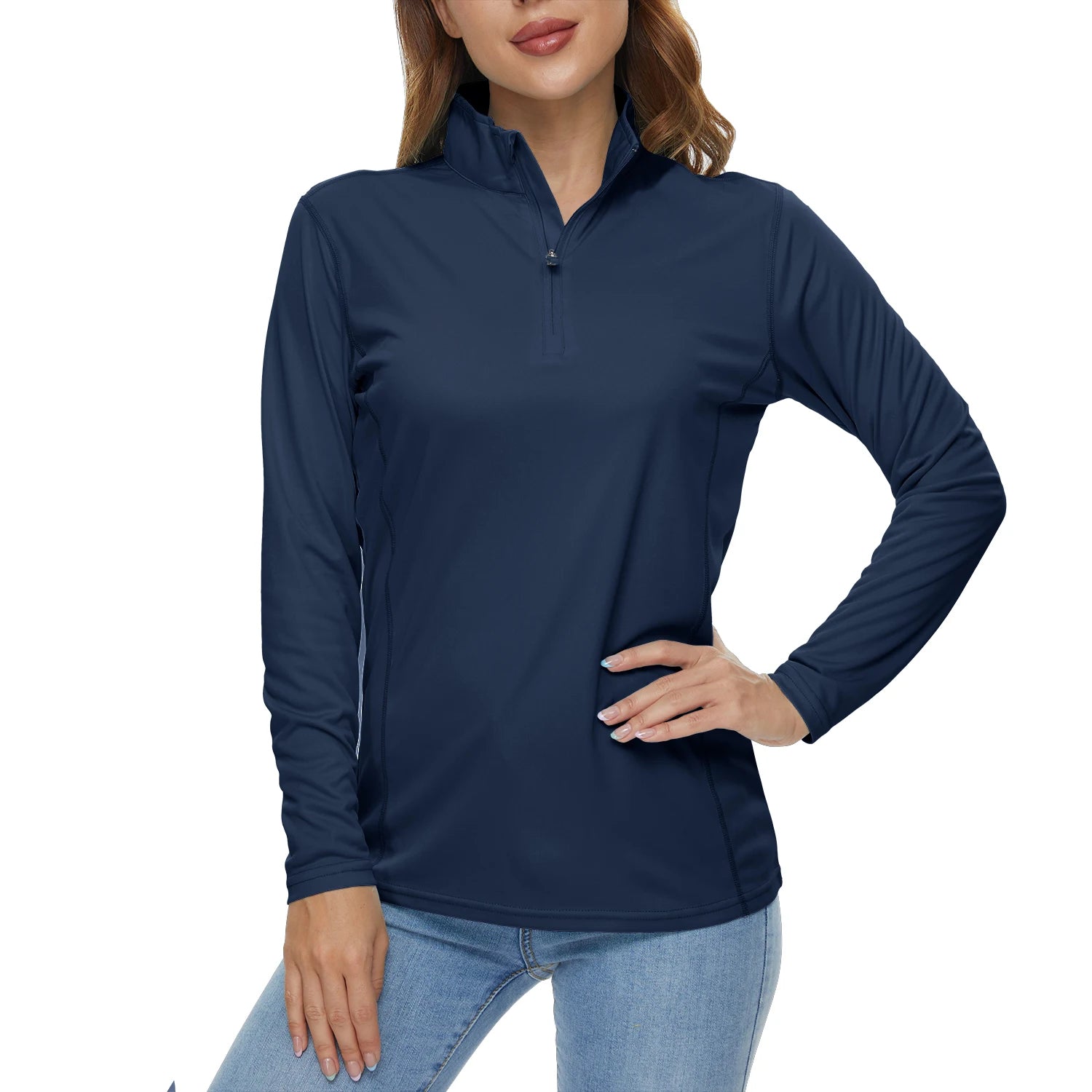 TACVASEN UPF50+ Sneldrogende prestatie-T-shirts met lange mouwen Dameszonbescherming Hardlopen Wandelen Vissen T-shirts Tops Outdoor