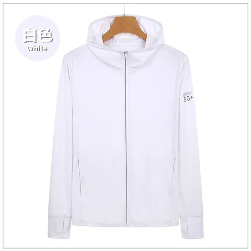 UPF50+ Sun Protection Jacket for Men and Women Sports Clothing Ice Silk skin Coat for Walking Travel and Fishing Sports