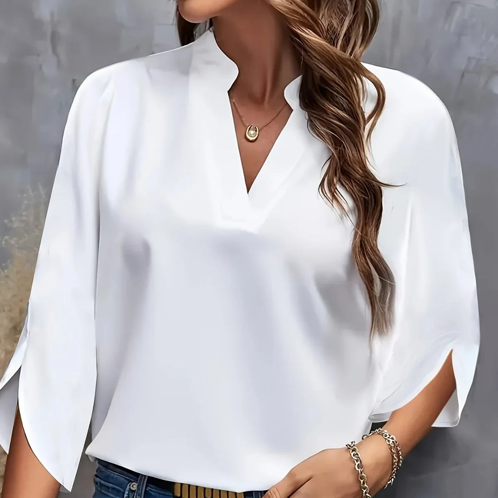 Solstice Plus-Size V-Neck Short-Sleeve Blouse