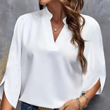 Solstice Plus-Size V-Neck Short-Sleeve Blouse