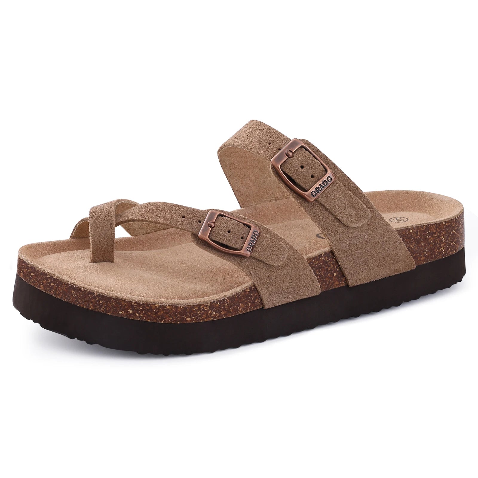 Adjustable Buckle Suede Mules