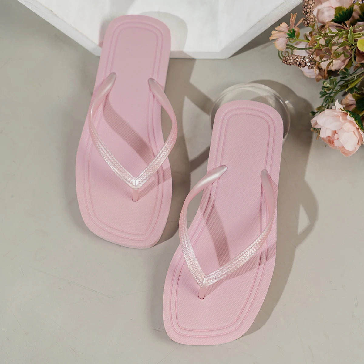 Square-Toe EVA Flip-Flops