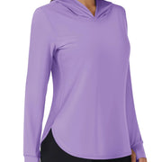 TACVASEN UPF80+ Summer UV Protection Hoodie Womens Outdoor Hiking SunBlock Pullover Tops Quick Dry Breathable Lightweight Shirts