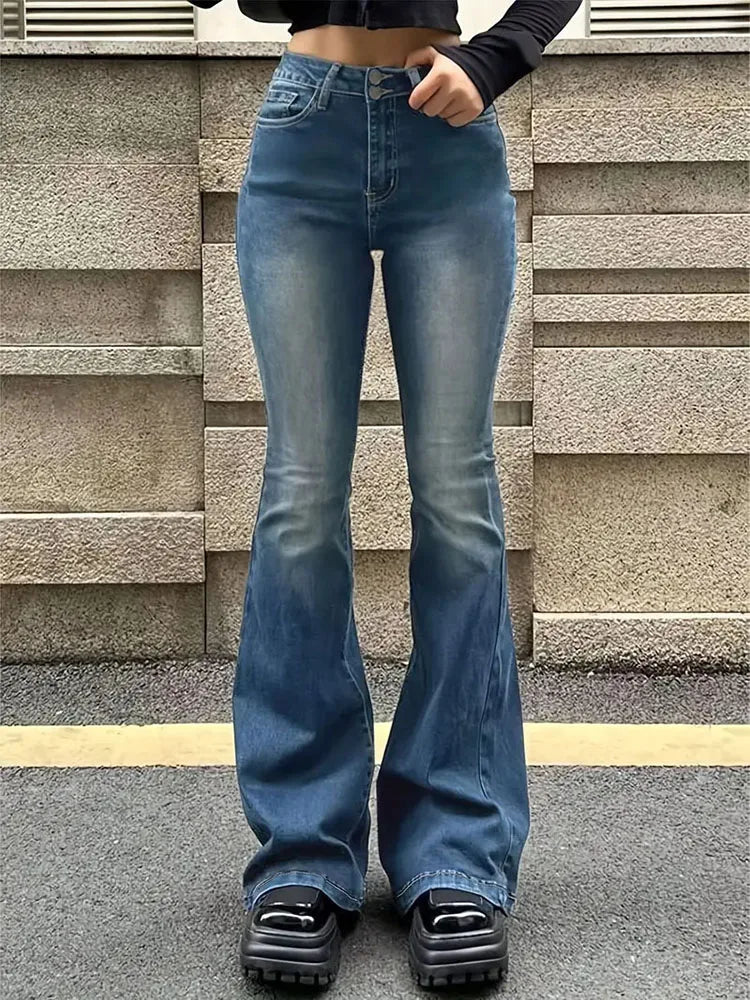 Denim High-Waist Flared Jeans