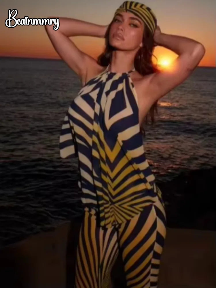 Animal Print Halter Resort Collection
