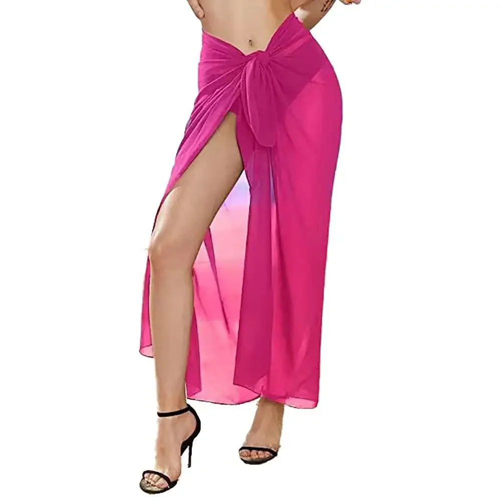 Women's Lightweight Chiffon Beach Sarong – Purple – Style 1