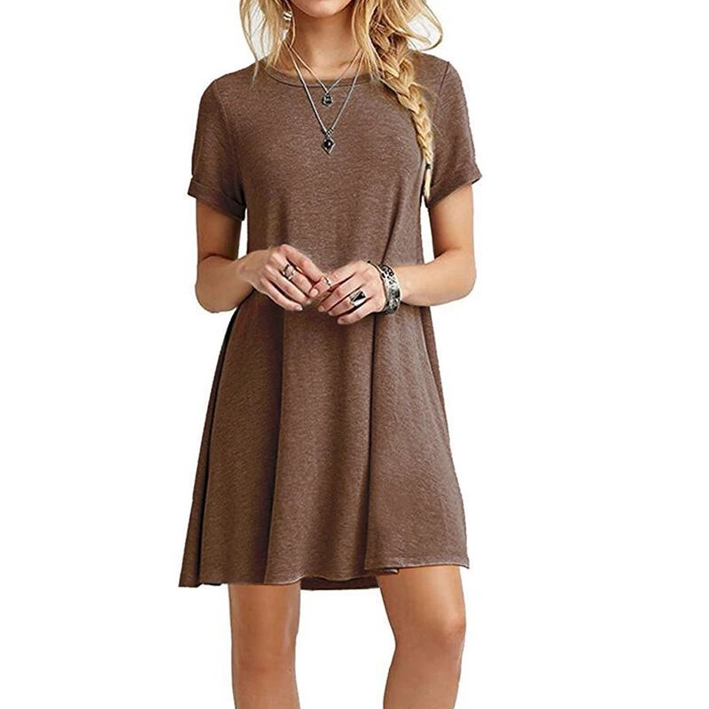Printed Short-Sleeve Shirt Dress