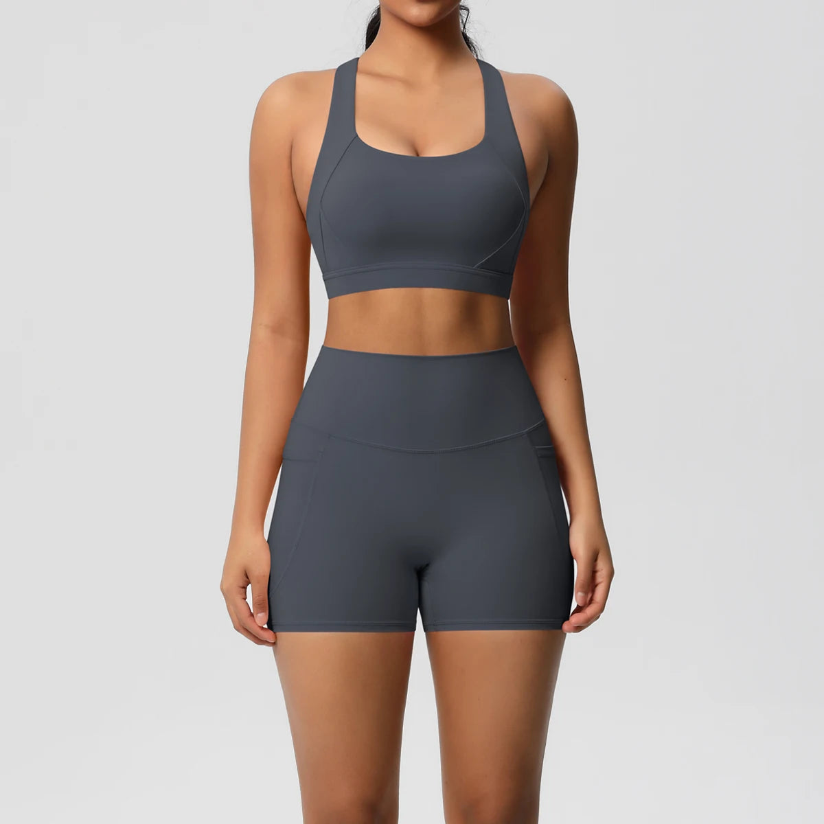 Pocketed Crossover Activewear Set