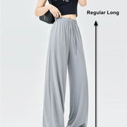 Summer Ice  Pants  Wide Leg Petite To Regular UPF50+  Sunscreen Pants, Breathable, Thin, Hanging Casual Pants Elastic Stretchy