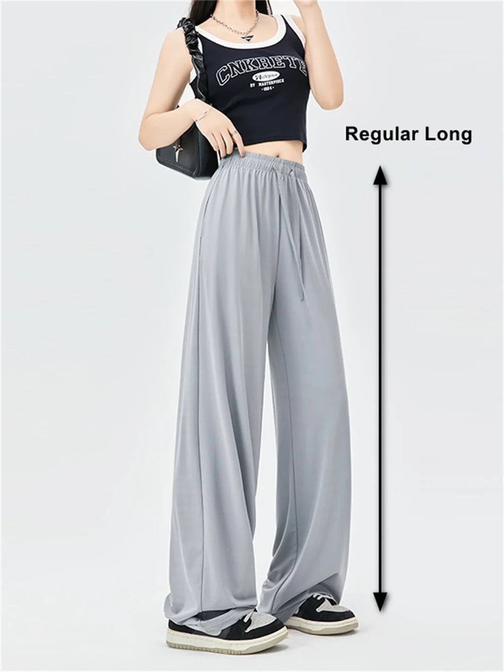 Summer Ice  Pants  Wide Leg Petite To Regular UPF50+  Sunscreen Pants, Breathable, Thin, Hanging Casual Pants Elastic Stretchy