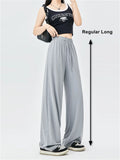 Summer Ice  Pants  Wide Leg Petite To Regular UPF50+  Sunscreen Pants, Breathable, Thin, Hanging Casual Pants Elastic Stretchy