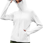 TRVLWEGO Women's Cycling Jacket SPF 50+ Sun Protection Long Sleeve Hiking Running Outdoor Zip Up Hoodie Shirts with Pockets