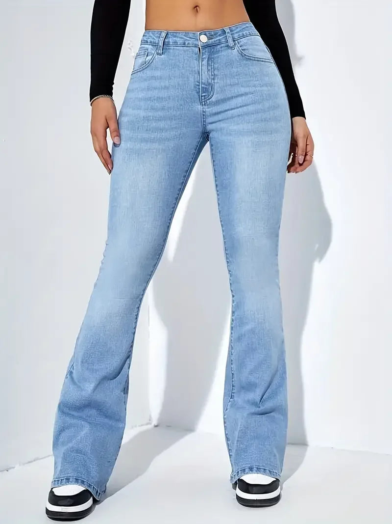 Denim High-Waist Flared Jeans
