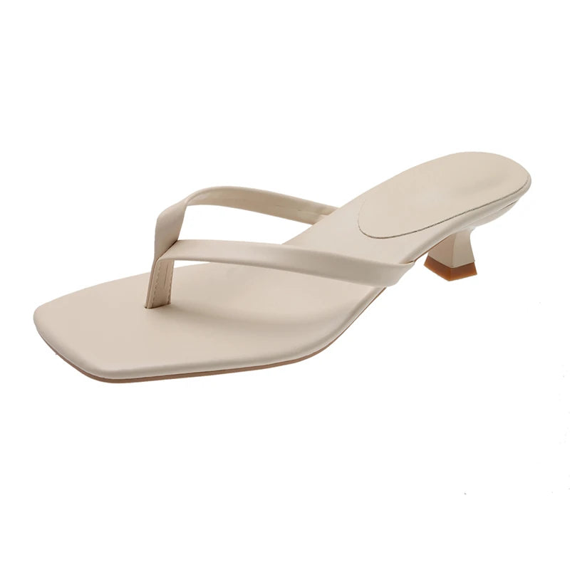Toe-Loop Low-Heel Sandals