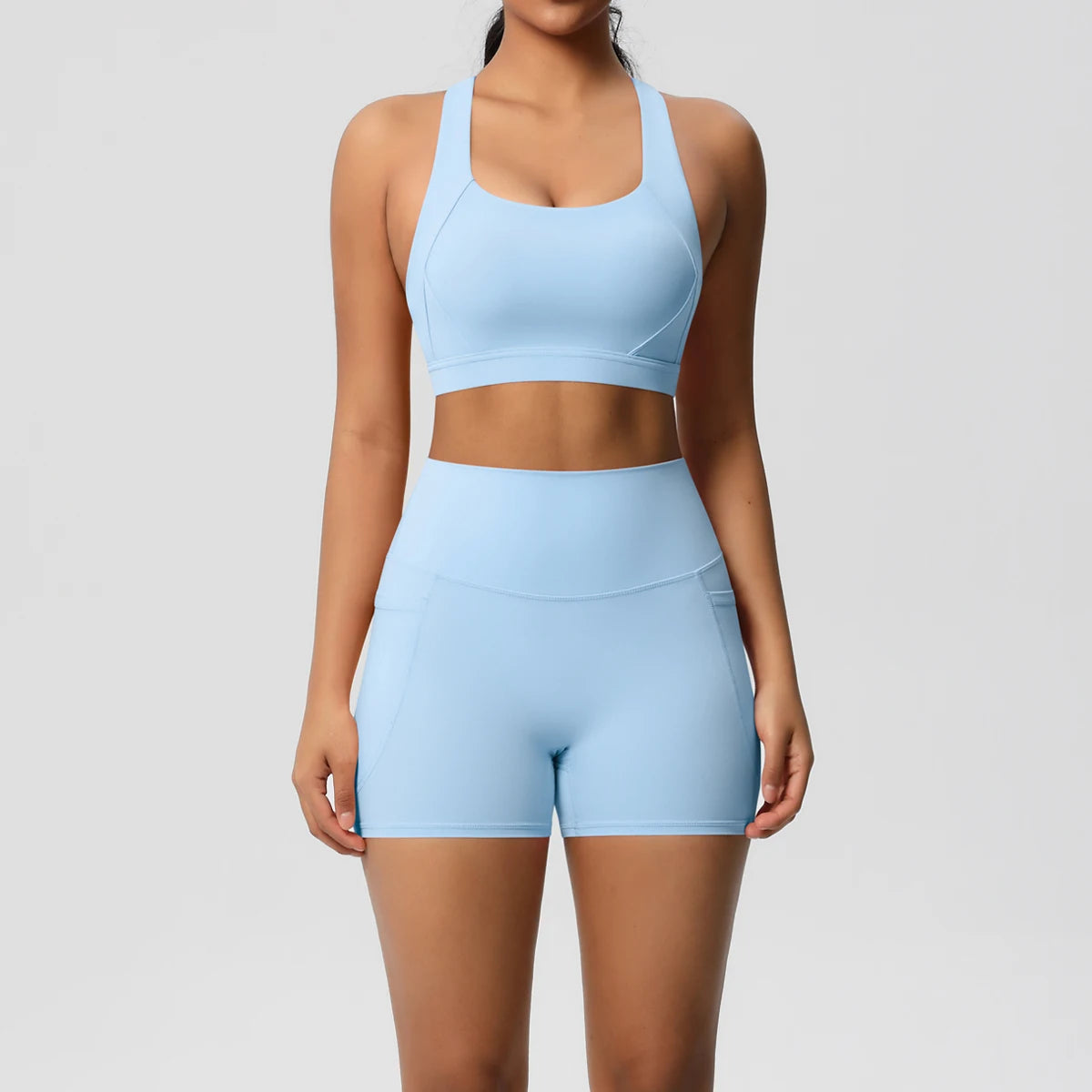Pocketed Crossover Activewear Set