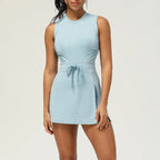 Sleeveless Drawstring Tennis Dress