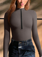 Seamless Ribbed Long-Sleeve Yoga Top