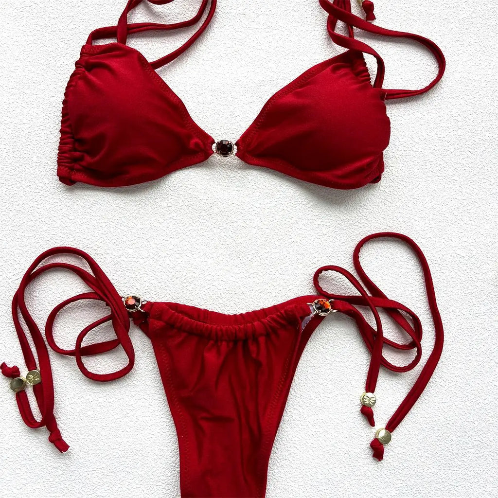 Crystal Bandeau Bikini & Cover-Up Set