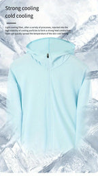 Summer Thin Ice Silk UV Women's Sunscreen Swimwear Jacket Front Zip UPF 50+ Fishing Clothing Couple Sunwear