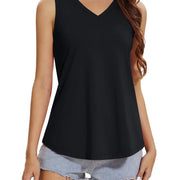TACVASEN Women's Tank Tops Soft Loose Casual Flowy Basic Sleeveless Summer V Neck Tee Shirts Camisole Running Outfits Clothes