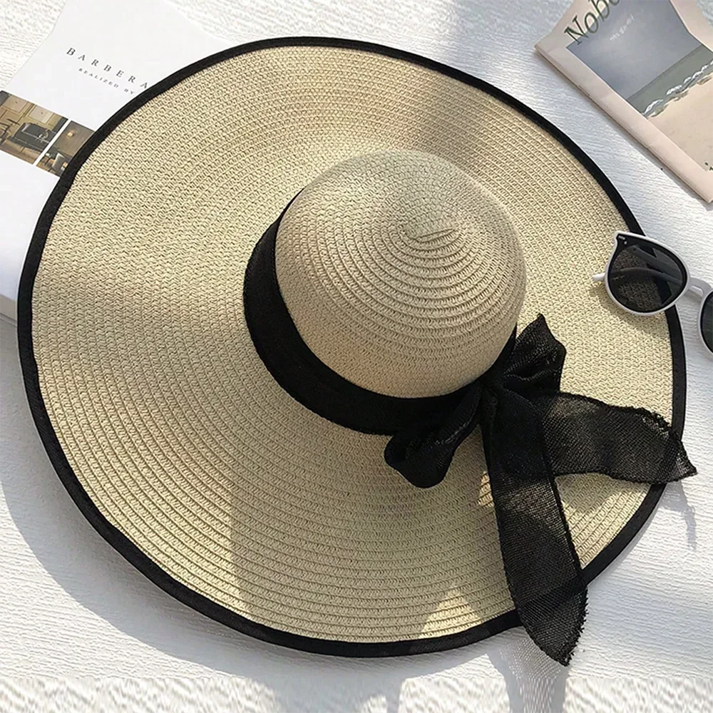 Oversized Bow Straw Sun Hat