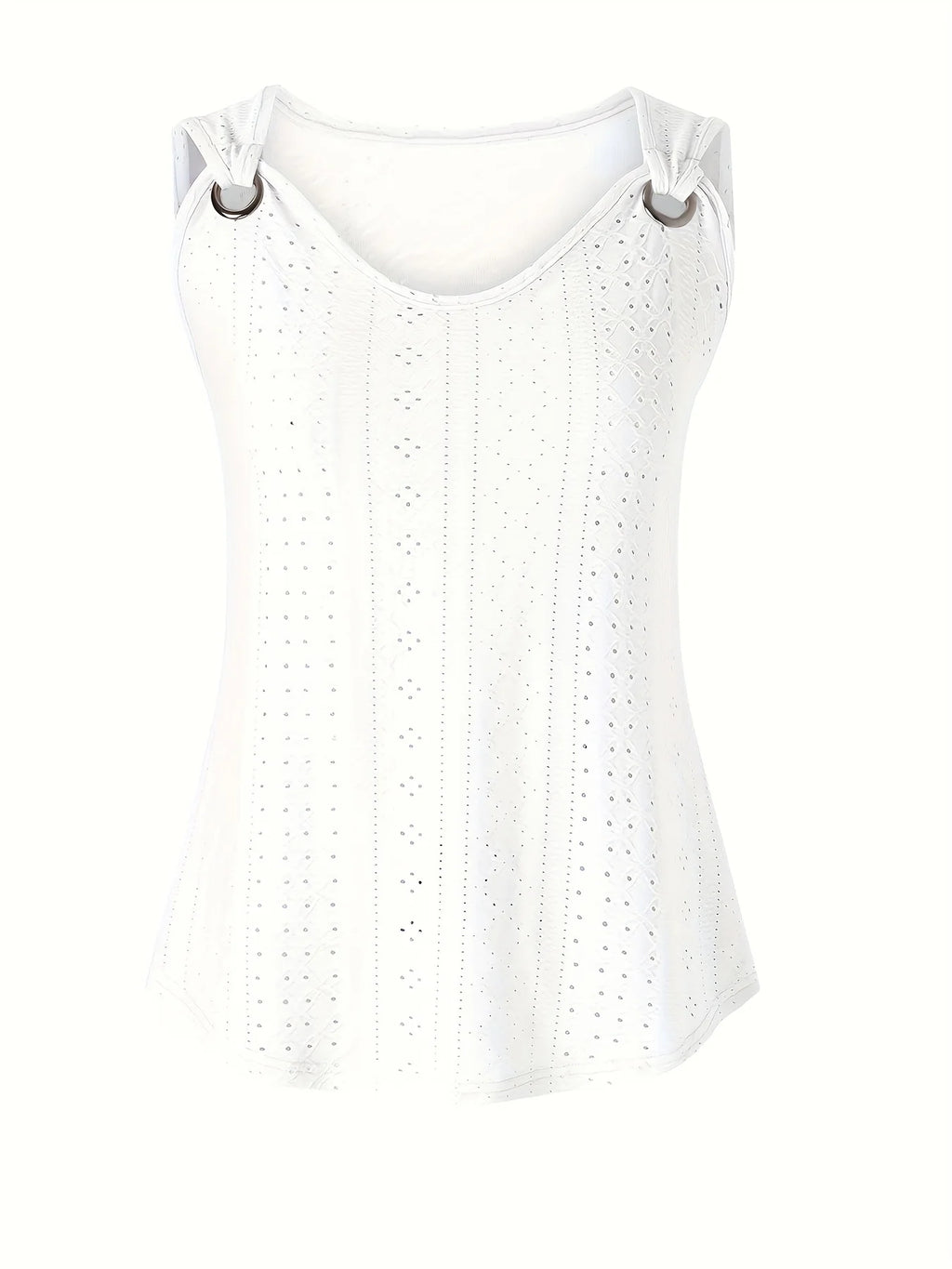 Embroidered V-Neck Sleeveless Tank Top