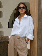 Relaxed Cotton Button-Up Shirt